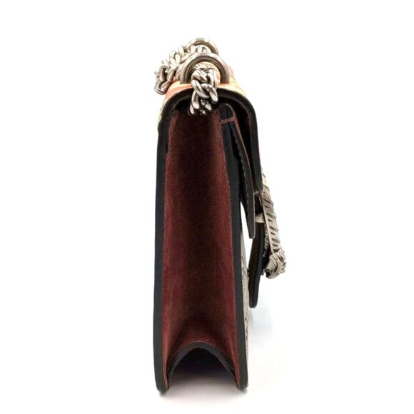 Pre-owned Gucci GG Supreme Blooms Dionysus Mini Flap Brown/Antique Rose 421970 - Picture 4 of 16